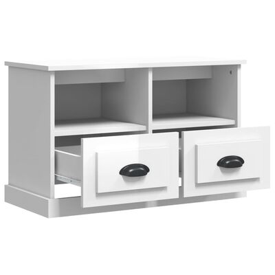 vidaXL TV Cabinet High Gloss White 80x35x50 cm Engineered Wood