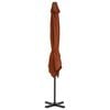 vidaXL Cantilever Garden Parasol with Aluminium Pole Terracotta 250x250 cm