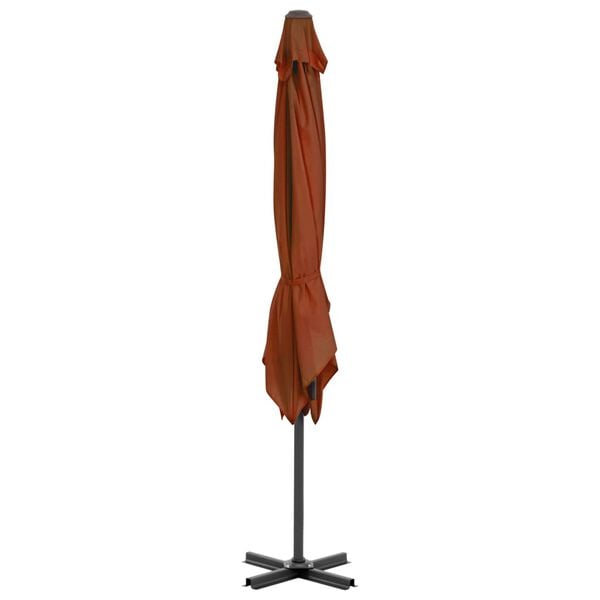 vidaXL Cantilever Garden Parasol with Aluminium Pole Terracotta 250x250 cm