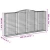 vidaXL Arched Gabion Baskets 4 pcs 400x50x180/200 cm Galvanised Iron