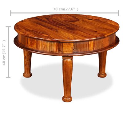 vidaXL Coffee Table Solid Sheesham Wood 70x70x40 cm