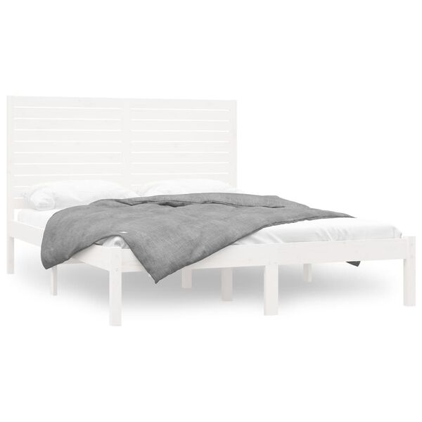 vidaXL Bed Frame without Mattress White 160x200 cm Solid Wood
