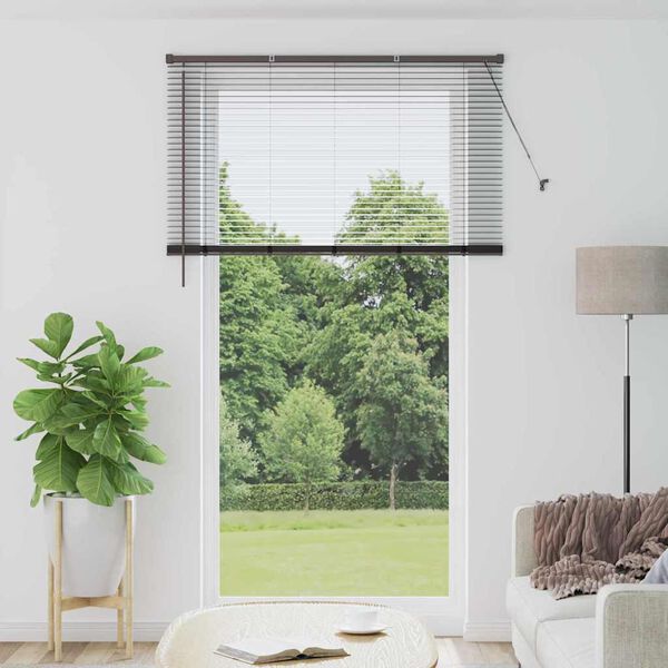vidaXL Venetian Blinds Height Adjustable Black 220 x 125 cm Aluminium