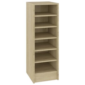 vidaXL Shoe Cabinet Sonoma Oak 31.5x35x90 cm Engineered Wood