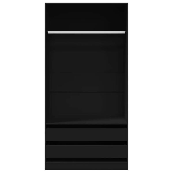 vidaXL Wardrobe Black 100x50x200 cm Engineered Wood