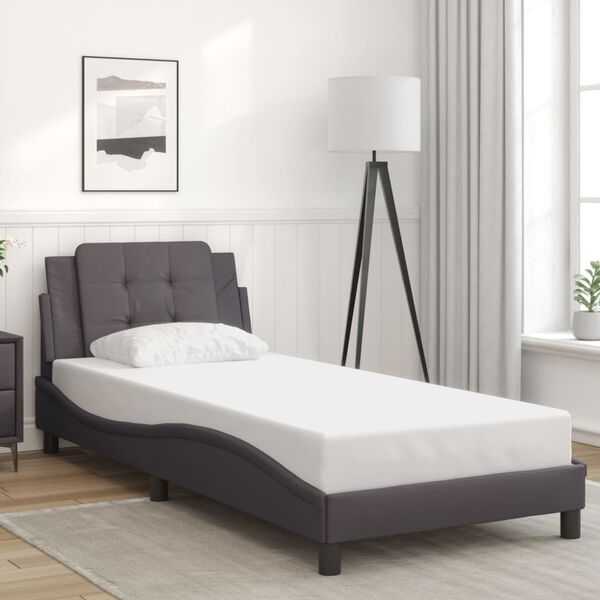 vidaXL Bed Frame without Mattress "Zadar" Grey 80x200 cm Faux Leather