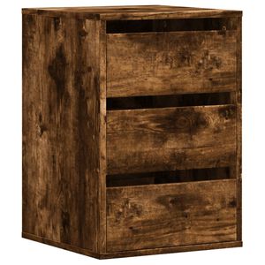 vidaXL Corner Chest of Drawers Smoked Oak 40x41x58 cm Engineered Wood
