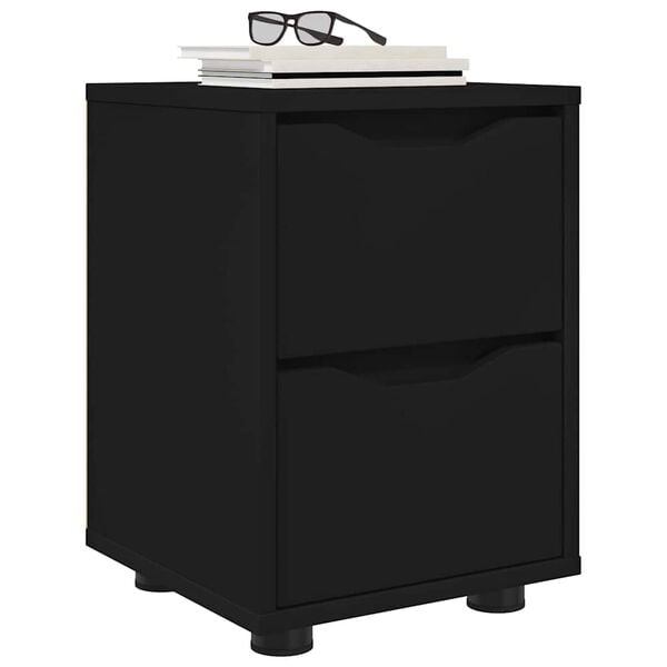 vidaXL Bedside Table Black 30.5 x 30 x 43 cm Engineered Wood