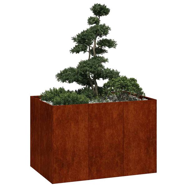 vidaXL Planter Rusty 120x80x80 cm Weathering Steel