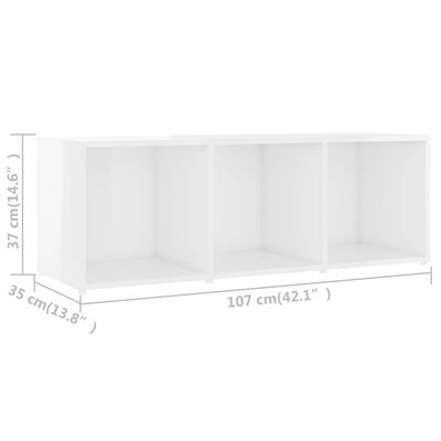 vidaXL TV Cabinets 3 pcs High Gloss White 107x35x37 cm Engineered Wood