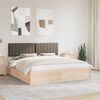 vidaXL Bed Frame with Upholstered Headboard Taupe 180 x 200 cm