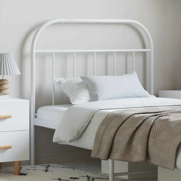 vidaXL Metal Headboard White 100 cm