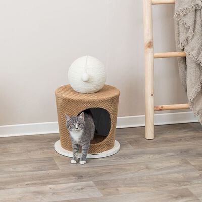 TRIXIE Cat Cuddly Cave with Scratching Ball 36x50 cm Taupe