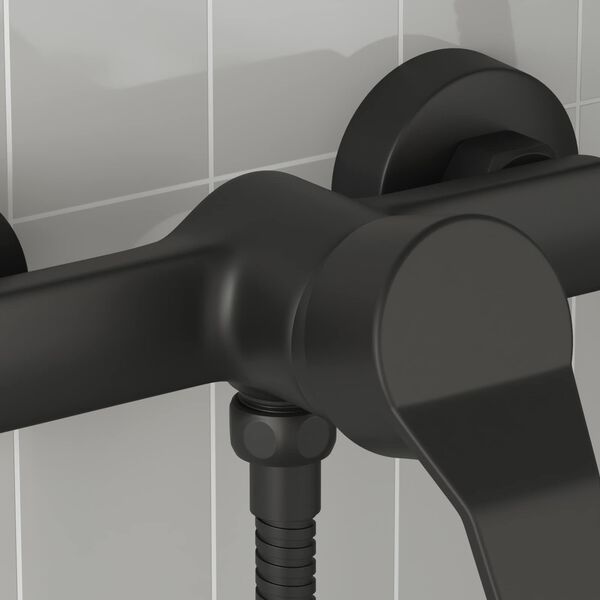 vidaXL Shower Mixer Tap Black G 1 / 2 inches Brass