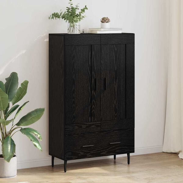 vidaXL Highboard Black Oak 69.5 x 31 x 115 cm Engineered Wood