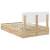 vidaXL Storage Bed with Drawer Sonoma Oak 135 x 190 cm Engineered Wood