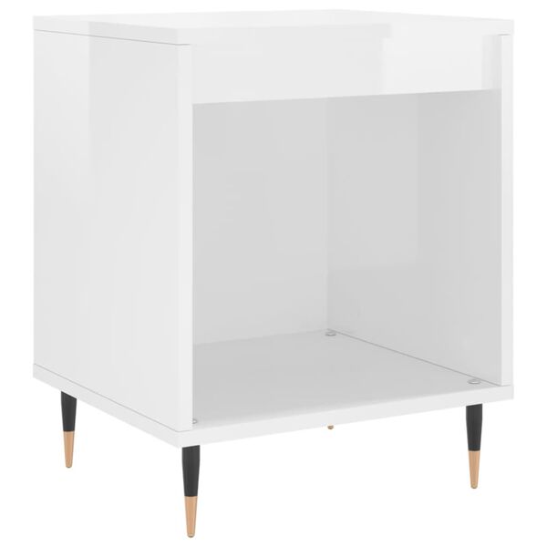 vidaXL Bedside Cabinets 2 pcs High Gloss White 40x35x50 cm Engineered Wood