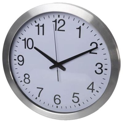 Perel Wall Clock 40 cm White and Sliver
