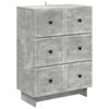 vidaXL Drawer Cabinet Concrete Grey 66 x 34.5 x 90 cm Engineered Wood