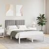 vidaXL Bed Frame with Upholstered Headboard Light Grey 120 x 190 cm