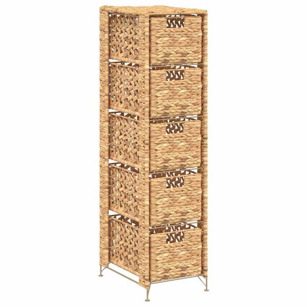 vidaXL Storage Unit with 5 Baskets 25.5x37x100 cm Water Hyacinth