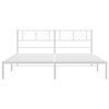 vidaXL Metal Bed Frame without Mattress with Headboard White 193x203cm