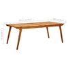 vidaXL Garden Table 201.5x100x75 cm Solid Acacia Wood