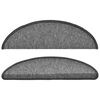 vidaXL Stair Mats 10 pcs 56x17x3 cm Dark Grey Half Round