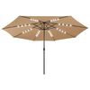 vidaXL Garden Parasol with LED Lights 400 cm Taupe
