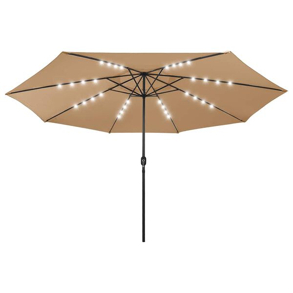 vidaXL Garden Parasol with LED Lights 400 cm Taupe