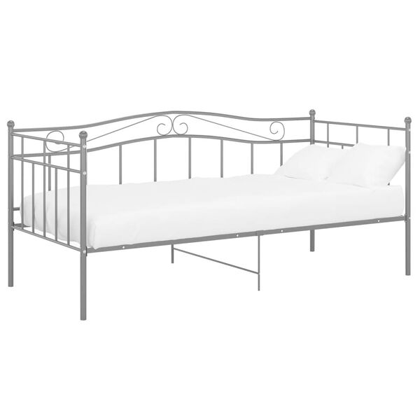 vidaXL Sofa Bed Frame without Mattress Grey Metal 90x200 cm
