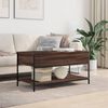vidaXL Coffee Table Brown Oak 100x50x50 cm Engineered Wood and Metal