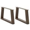 vidaXL Coffee Table Legs V-Shape 2 pcs Natural Steel 60x(30-31.3) cm Steel