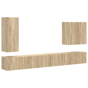 vidaXL TV Wall Cabinet Set Wall-mounted 6 pcs Sonoma Oak