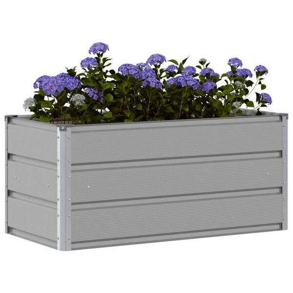 vidaXL Planter Light Grey 100 x 50 x 45 cm Galvanised Steel