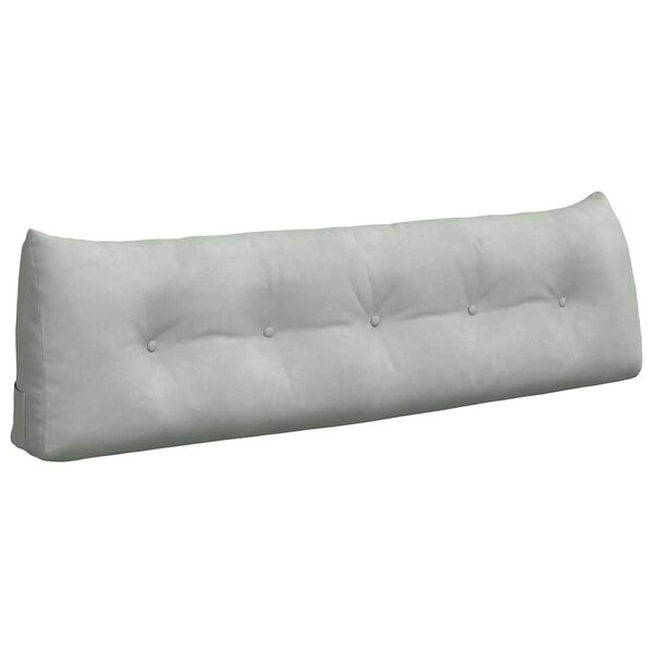 vidaXL Back Pillow Light Grey 160 x 24 x 50 cm Velvet