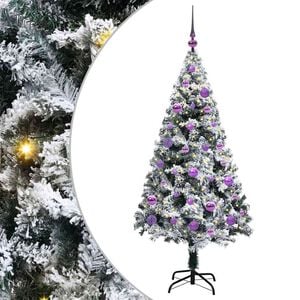 vidaXL Artificial Christmas Tree with 150 LEDs with Stand White 150 cm