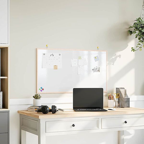 vidaXL Magnetic Whiteboard with Solid Pine Wood Frame 100x55 cm