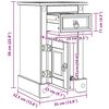 vidaXL Bedside Table Corona White 35 x 32.5 x 58 cm Solid Pine Wood