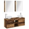vidaXL Bathroom Furniture Set 5 pcs Old Wood Engineered Wood and Glass