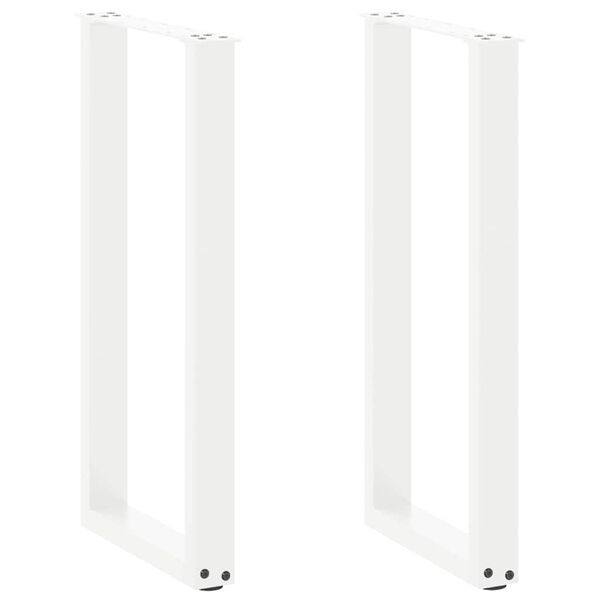 vidaXL Console Table Legs U-Shaped 2 pcs White 38x(72-73) cm Steel