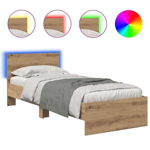 vidaXL Bed Frame Artisan Oak 75 x 190 cm Engineered Wood