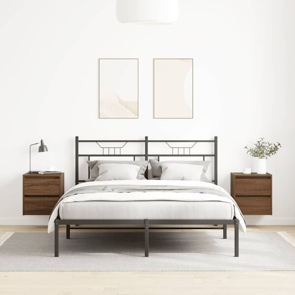 vidaXL Wall-mounted Bedside Cabinets 2 pcs Brown Oak 38x34x40 cm