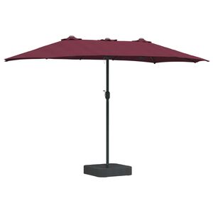 vidaXL Garden Parasol Bordeaux Red 385 x 209 x 244 cm Polyester