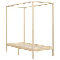 vidaXL Canopy Bed Frame Solid Pine Wood 90x200 cm