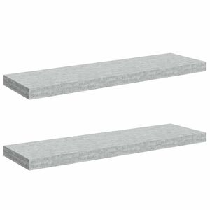 vidaXL Floating Wall Shelves 2 pcs Concrete Grey 80x23.5x3.8 cm MDF