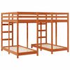 vidaXL Triple Bunk Bed Frame Wax brown 140 x 200 cm Solid Pine Wood