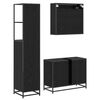 vidaXL Bathroom Furniture Set 3 pcs Black Oak Engineered Wood