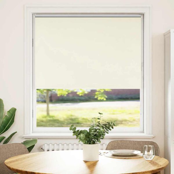vidaXL Roller Blind Blackout Off White 105x150 cm Fabric Width 100.7 cm Polyester