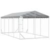 vidaXL Outdoor Dog Kennel with Roof Silver 3x6x2.5 m Galvanised Steel